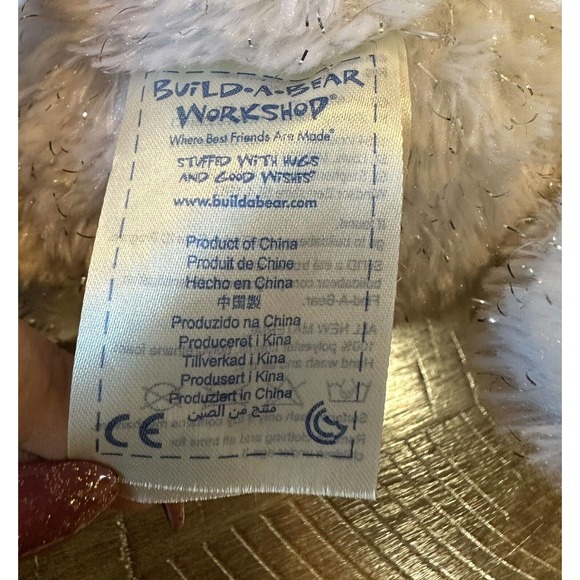 Build a Bear White Sparkly Pawrincess Teddy 17in. Stuffed Princess Toy Animal - Picture 7 of 8